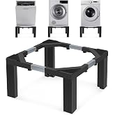 Nefish Steel Laundry Pedestal Height 12" Heavy Duty 1200 LBS Washing Machine Pedestals Stand Adjustable Refrigerator Base with 4 Strong Feet 21-29 Inch Universal Appliance Stand Multi-Functional Base for Dryer