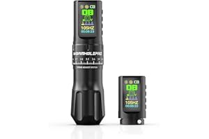 WORMHOLEPRO WORMHOLE PRO Tattoo Gun AQUILA Wireless Tattoo Machine Multi-function Smart Tattoo Pen 1,800mAh Battery with Replacement Power Supply, Smart Display, Brushless Motor, 7 Strokes Length