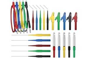 CZJZDZ Test Lead Kit 25pcs 4mm Banana Plug to Alligator Clip Test Leads Kit Test Probes Back Probe Kit for Multimeter Automotive Diagnostic Testing Tools Set 8008