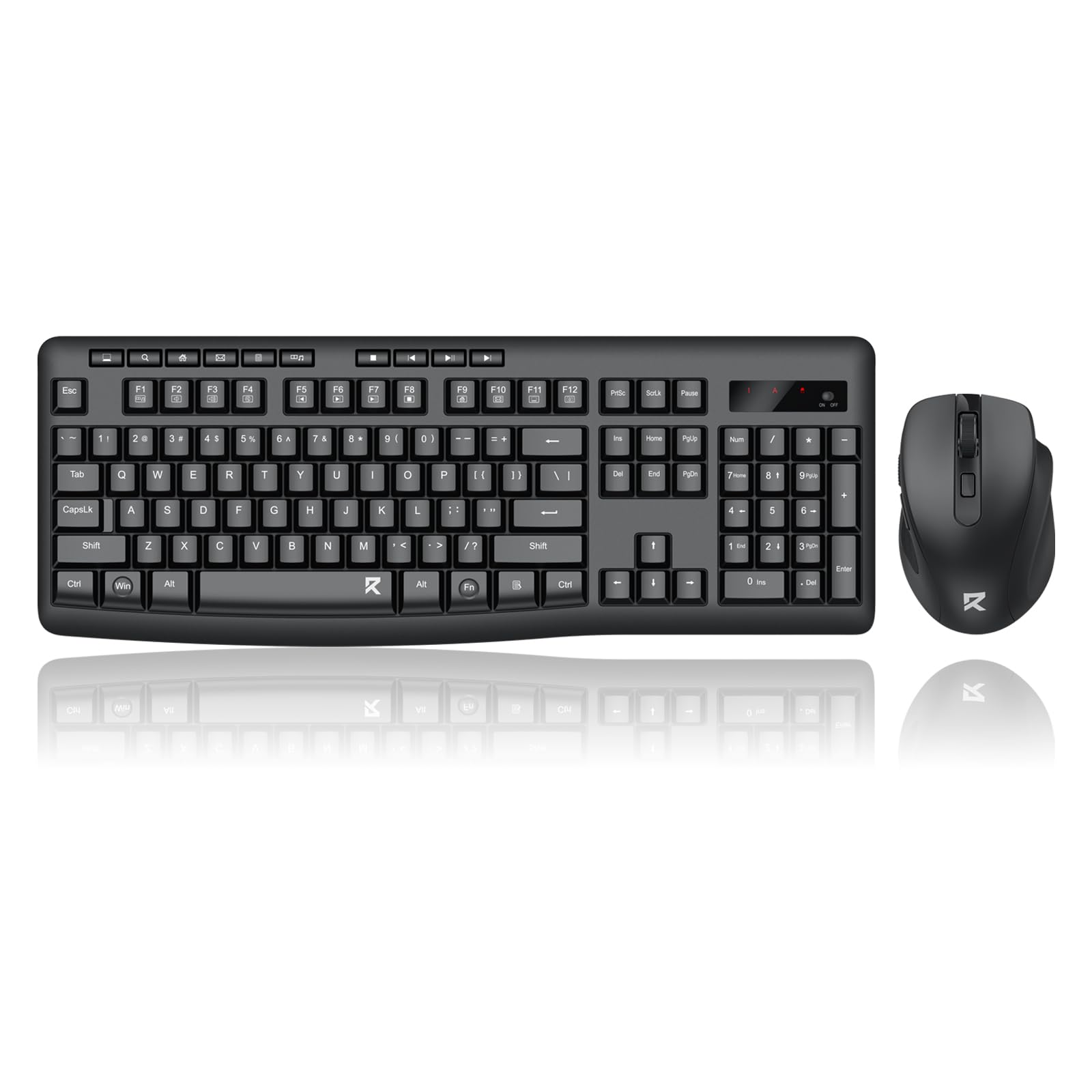 Photo 1 of Redragon Wireless Keyboard and Mouse Combo, 2.4G Full-Sized Ergonomic Computer Keyboard and 5 Level DPI Adjustable Wireless Mouse for Windows, Mac OS Desktop/Laptop/PC, BS-7367-B