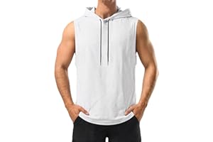 Tank Tops Men Sleeveless Hooded Tank Top Men's Athletic Gilets Lightweight Breathable Workout Hoodie for Fitness