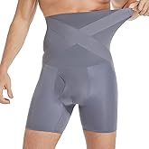 TELEWEE Mens Shapewear Tummy Control Shorts High-Rise Compression Underwear, Slimming Body Shaper, Shaping Boxer Briefs