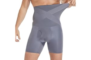 TELEWEE Men`s Shapewear Tummy Control Shorts Compression, Slimming Body Shaper,Men Boxer Briefs Underwear
