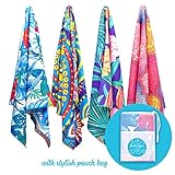 Microfiber Beach Towel for Travel - Quick Dry, Sand Free, Travel Beach Towel in Designer Paisley, Tropical & Boho Beach Towel Prints for Beach, Travel, Cruise, Outdoor, Valentines Gifts for Women L XL