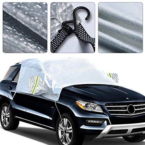 Car Snow Cover Automotive Windshield Snow Covers Windproof Dustproof Rainproof Car Covers Sun Shade Protector Snow Ice Frost Protectors Snow Wiper Ice Removal with Mirror Snow Cover