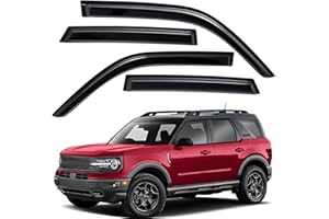 Lightronic Extra Durable Outside-Mount Auto Vent Window Visor, Fits 2021-2025 Ford Bronco Sport, UV Protection Rain Guard, Or