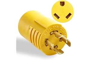WYM world NEMA L14-30P to TT-30R 30 Amp RV Generator Adapter, 4 Prong 30A L14-30P Male 125/250 Twist-Lock Power Plug to TT-30R Female 30A RV Outlet Heavy Duty RV Generator Power Adapter ETL Listed