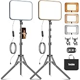 Torjim 12 Inch Video Light Kit for Creators | 30W High Brightness | Studio Lights with Tripod Stand &amp; Phone Holder | 3000-6500K Adjustable Photography Lighting for YouTube Streaming Home Studio