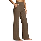 G Gradual Yoga Pants Women Wide Leg Dress Pants with Pockets High Waist Stretch Petite/Regular/Tall Casual Sweatpants Women(Chestnut Brown,29-XL)