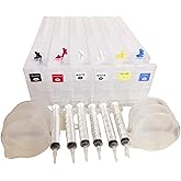 T7251 T7252 T7253 T7254 T725A1 T725A2 Empty Refillable Ink Cartridges for E-pson F2000 F2100 Printers, 6 * 600ml with One-Tim