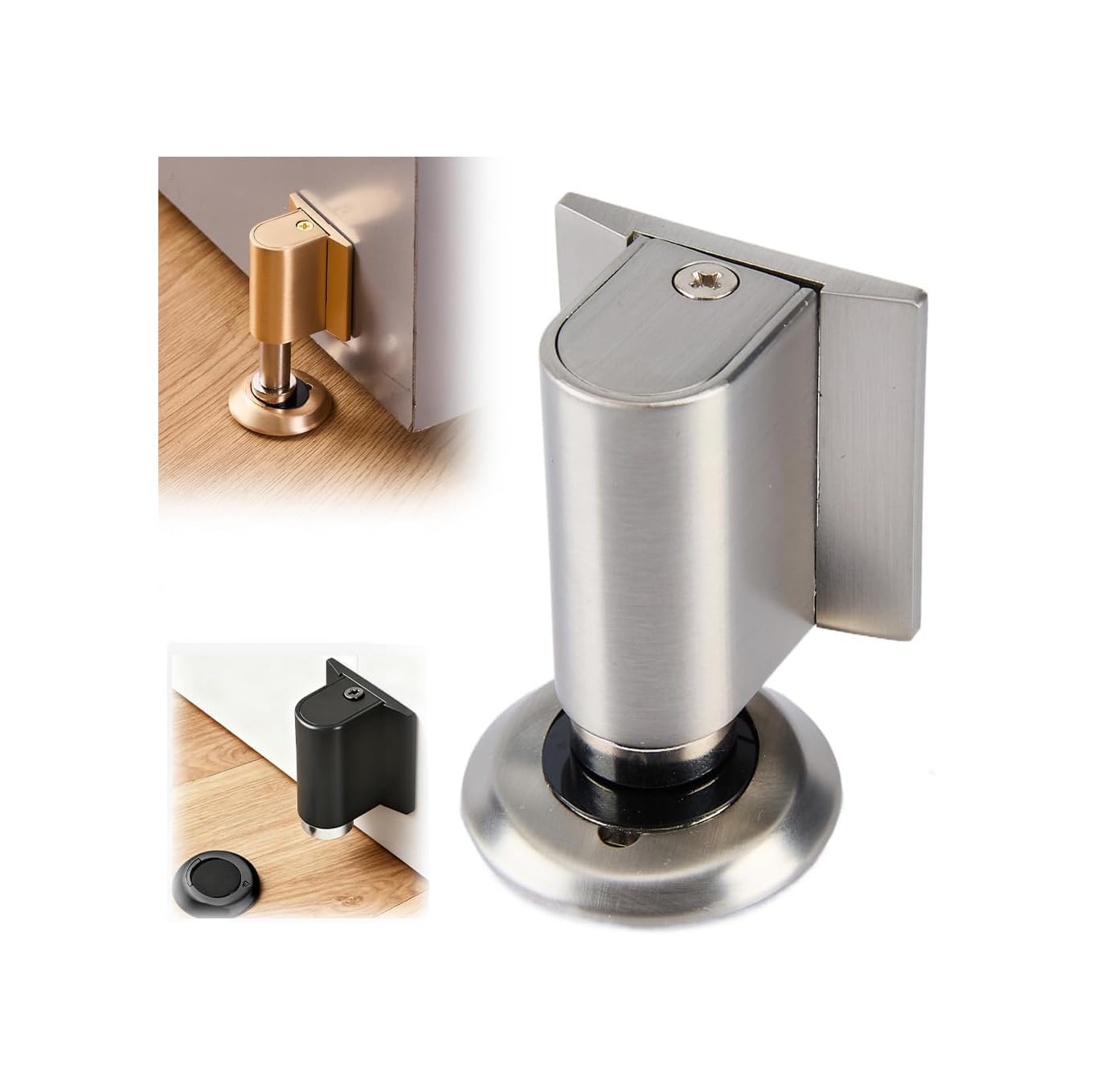 Photo 1 of 2026 New Door Wedge Stopper, Magnetic Doors Stoppers for Bottom of Door, No Drill Invisible Doorstops for Inside Door, Heavy Duty Magnetic Doors Catch Holder to Keep Doors Open (Silver)