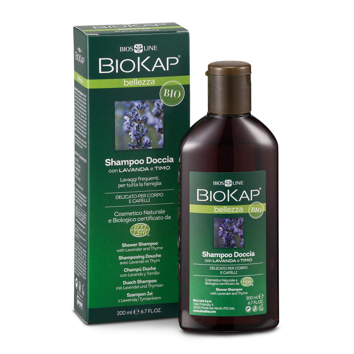 Bios Line Biokap Shampoo for Frequent Use, with Lavender and Thyme, 200 ml