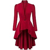 Scarlet Darkness Steampunk Jacket Women Gothic Long Jacket Renaissance Victorian Pirate Coat