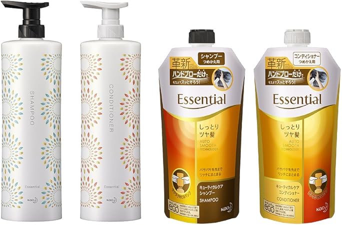 Amazon エッセンシャル しっとりツヤ髪シャンプー コンディショナーつめかえペア 各340ml スマートホルダーセット Provance Style Marseille エッセンシャル ビューティー 通販