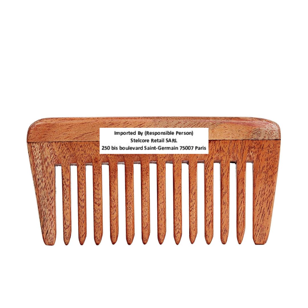 SVATV HANDCRAFTED NEEMWOOD COMB FOR DETANGLING HAIR FOR THICK, CURLY AND WAVY HAIR, NON-STATIC AND ECO-FRIENDLY WITH WIDE TOOTH FOR GROOMING HAIR COMB - (N-1)