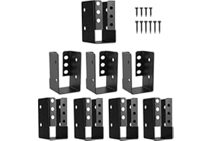 YVHFWOY Concealed Joist Hanger 8PCS,2"x4" Joist Bracket,Framing Bracket,Railing Brackets,Q235B Steel Powder-Coated Joist Hanger Fit for Beam,Swing, Handrail,Fence