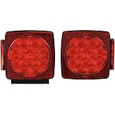 CZC AUTO 12V LED Submersible Left and Right Trailer Lights Stop Tail Turn Signal Lights for Under 80 Inch Boat Trailer Truck 