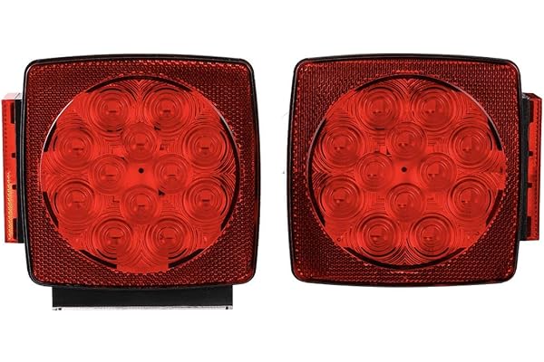 CZC AUTO 12V LED Submersible Left and Right Trailer Lights Stop Tail Turn Signal Lights for Under 80 Inch Boat Trailer Truck