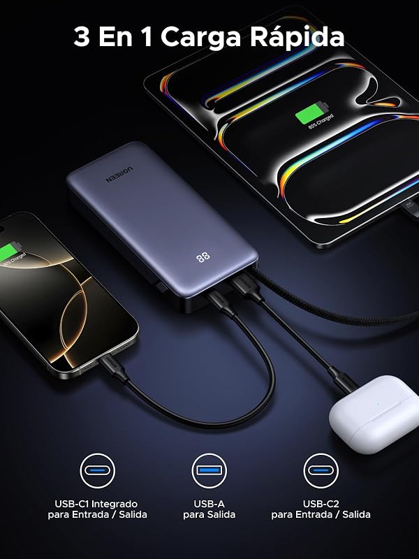 Nexode 45W Power Bank 20000mAh Batería Externa Portátil Carga Rápida — foto 4 de 8