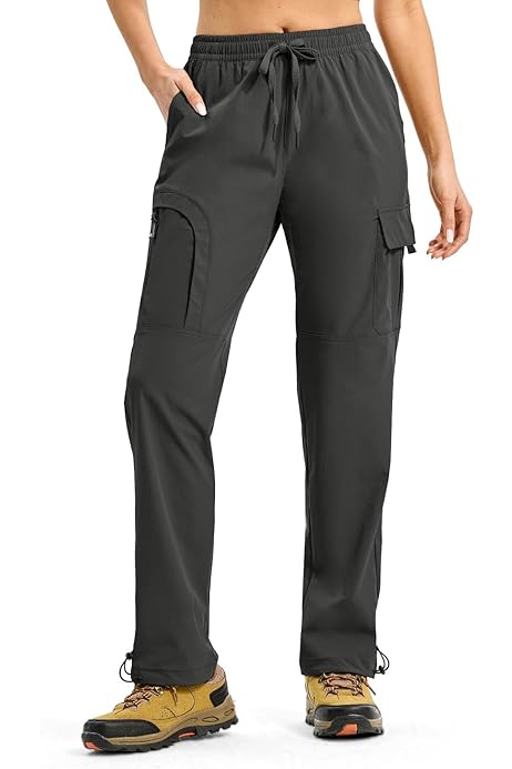 SANTINY Pantalones Capri De Senderismo Para Mujer Con 5 Bolsillos, Ligeros, De Secado Rápido, Pantalones Capri Cargo Para Mujer, Viajes, Casual, Verano, Caqui
