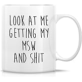 Retreez Funny Master of Social Work Graduation Mug - MSW Graduation Gift - 11 Oz Ceramic Coffee or Tea Cup - Humorous Gift for MSW Graduates, Social Workers - Birthday, Graduation And Achievement Gift