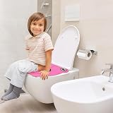 PandaEar Folding Travel Toilet Seat for Children Pink Non-Slip Pads view 2