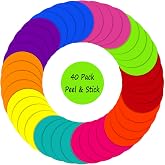 40 Pcs Dry Erase Circle Dots, 6" Line Up Sticker Spots for Classroom Floor | Self-Adhesive, Sticky, Removable, Bright Colors, Lining Up for Preschool Kindergarten Elementary Teachers
