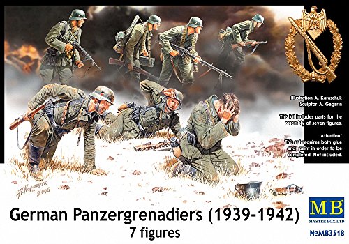 Master Box German PzGrenadiers Set #2 1939-42 (7) Figure Model Building Kits (1:35 Scale)