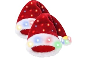 COMYCLE COMYLE Santa Hat Adult Velvet Funny Light Up christmas hats Suitable for Adults or Kids