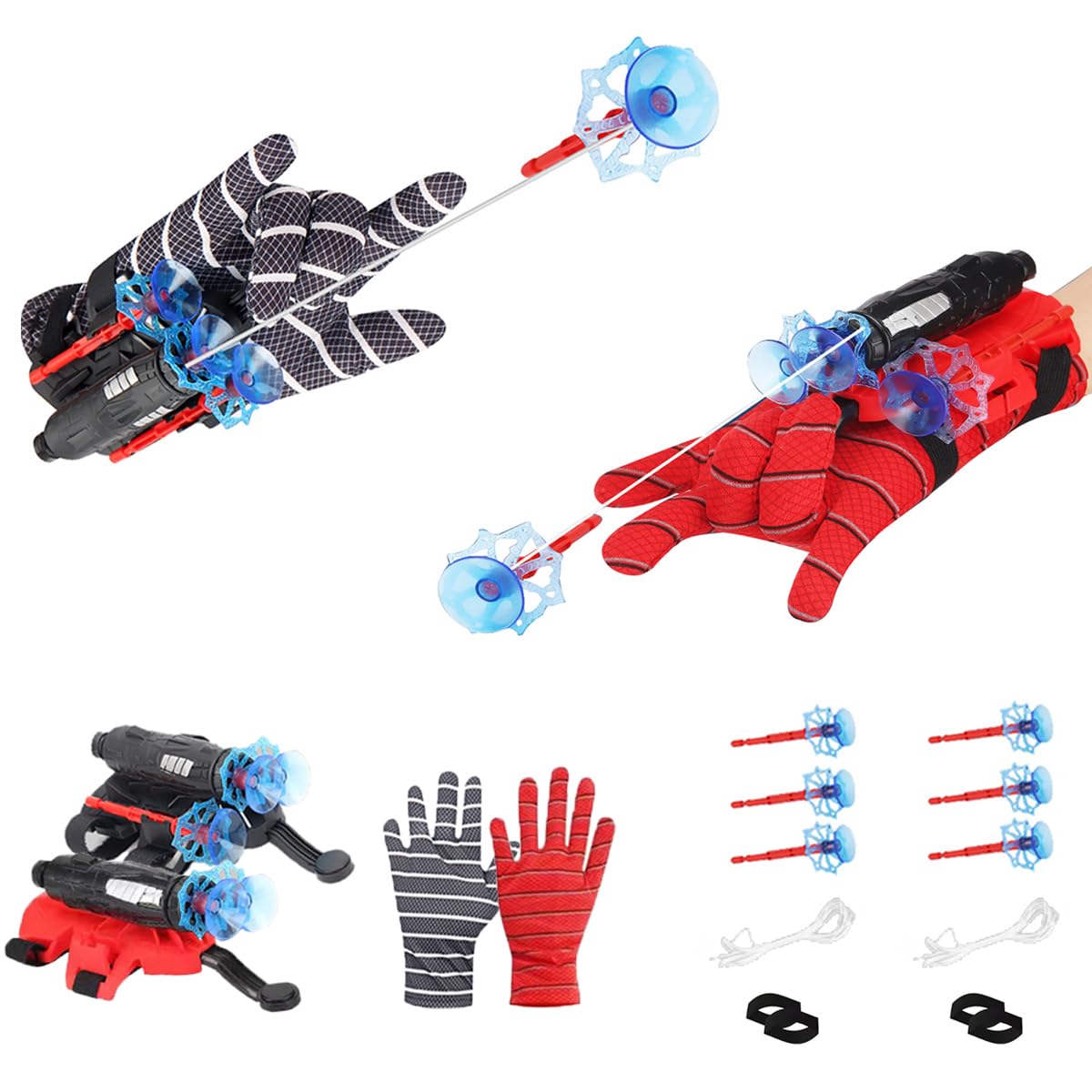 Photo 1 of 2 Pcs Spider Silk Wrist Launcher - High-Precision Web Shooter for Cosplay, Roleplay & Outdoor Fun - Adjustable Strap, Durable Design, Safe for Kids& Adults