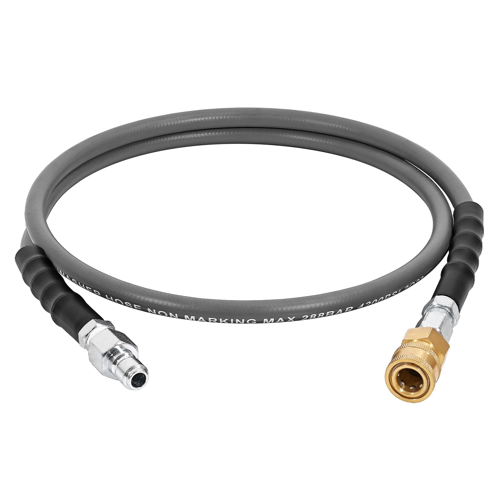Photo 1 of YAMATIC Pressure Washer Whip Hose 5ft, Reel Connector 1/4" for Power Washing with Swivel Quick Connect Jumper Hose Steel Wire Braided Rubber Jacket