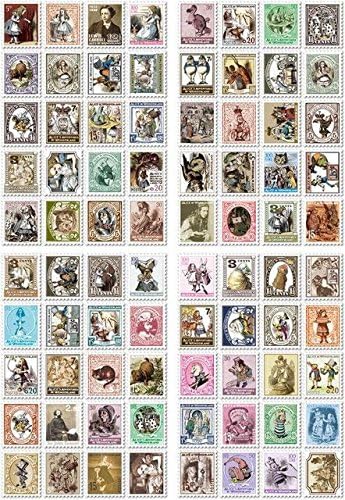 Embellish With Love Vintage Retro Alice Stamp Sticker - 80 Count