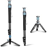 SIRUI P-424FL Monopod for Cameras, 75" Carbon Fiber Monopod with Feet, Portable Lightweight Monopod, Max Load 26lbs/12kg, 4 S