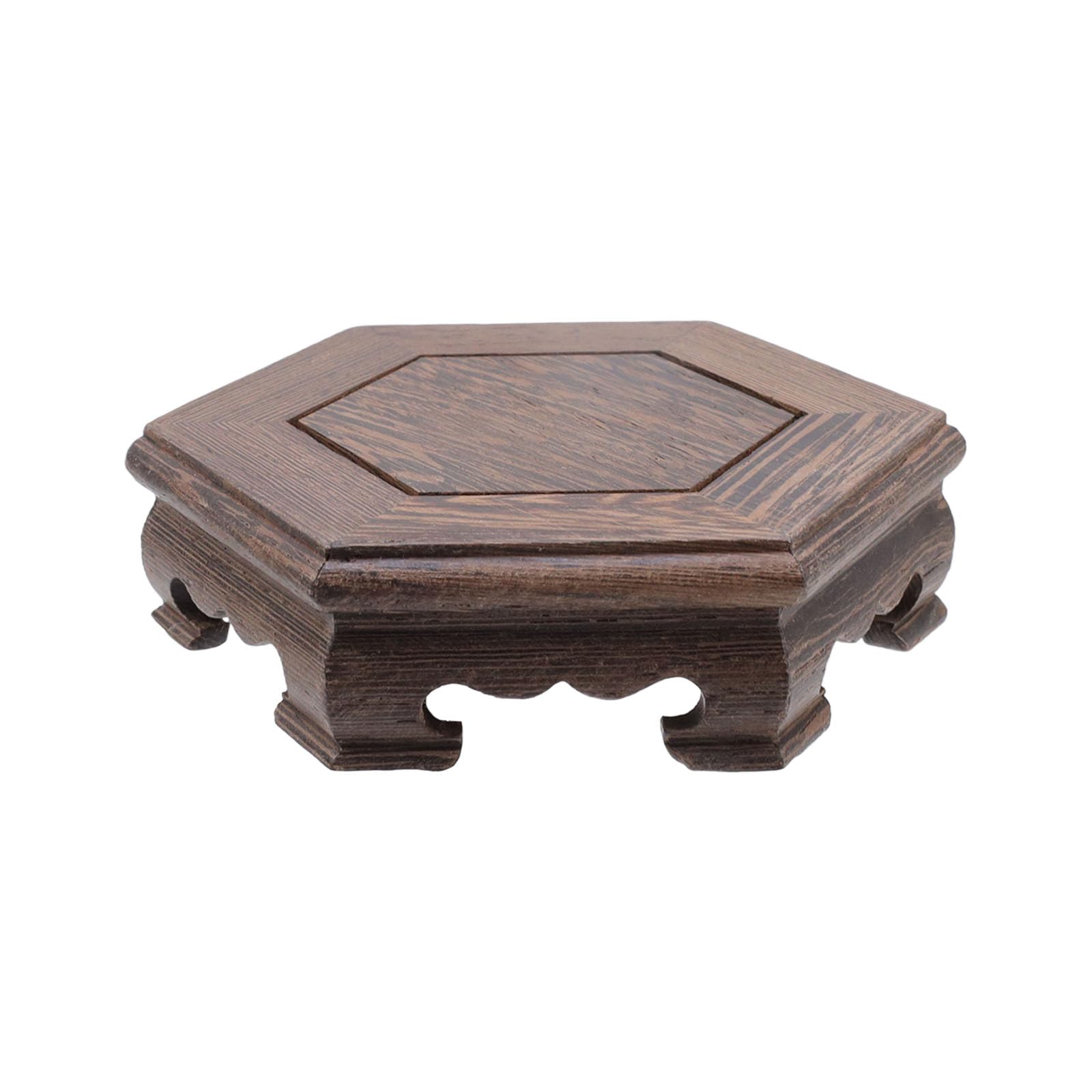 Photo 1 of Pufguy Traditional Craft Wooden Base Wood Display Stand Oriental Hex Shape Pedestal