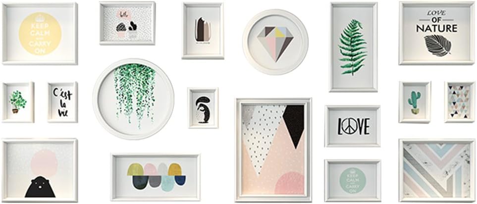 ZYANZ 18 Photo Frame Wall Gallery Kit Includes: Frames，Gallery Wall Frame Set，Perfect Frame，Art Painting Core，Home And Wall Decorations