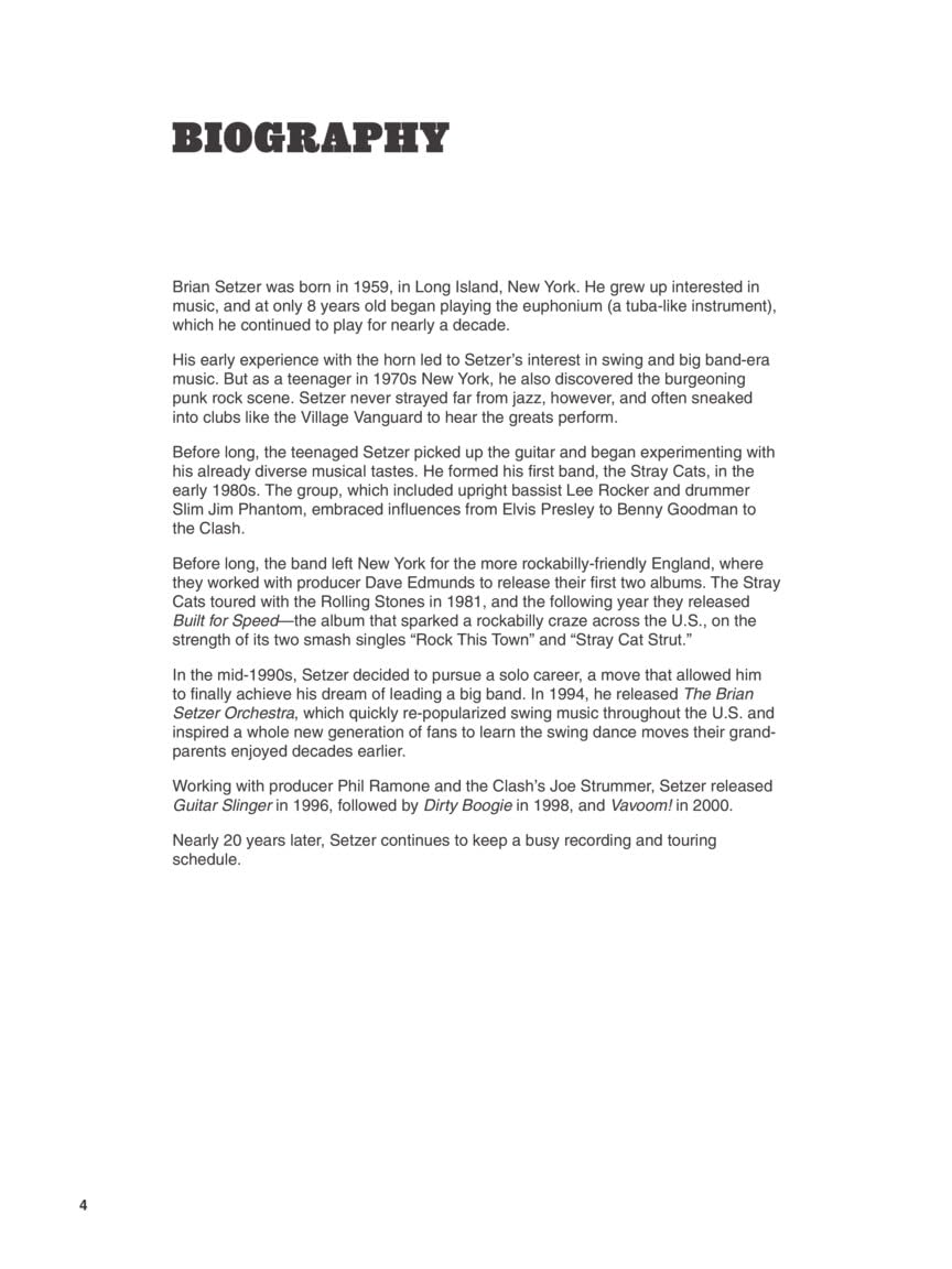 The Guitar of Brian Setzer From the Classic Hot Licks Video Series Newly Transcribed and Edited!