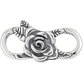 Sterling Silver Rose Floral Double Opening Infinity Lobster Clasp for Jewelry DIY