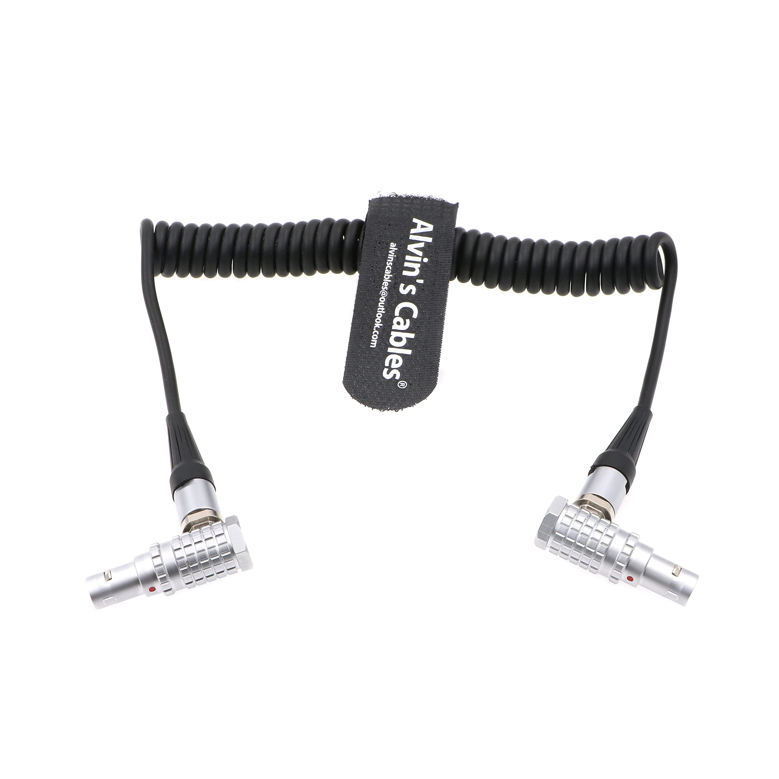 Alvin's Cables TIME CODE Coiled Cable for Sound Devices ZAXCOM DENECKE XL-LL Roll Right Angle 5 Pin Male to Male