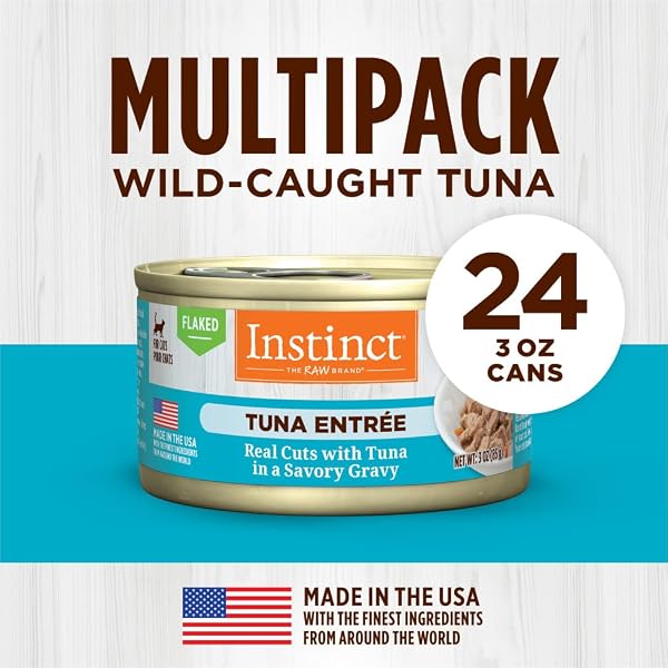 INSTINCT FLAKED ENTRÉE WET CANNED CAT FOOD – TUNA, 3 OUNCE (PACK OF 24)
