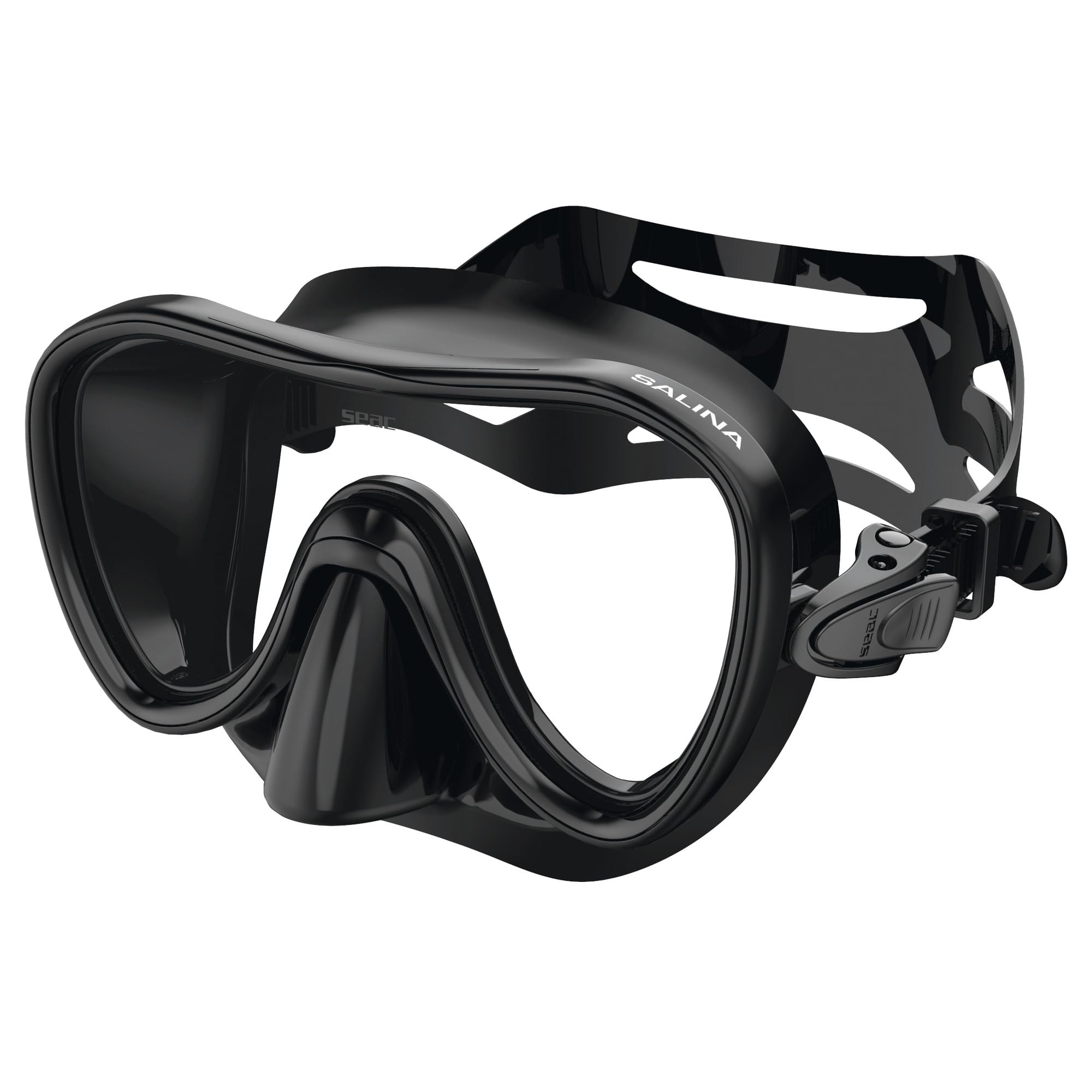 SEAC Salina SLT, Snorkel Mask with Hypoallergenic Siltra Mask Body and Mask Buckles with 2 Buttons