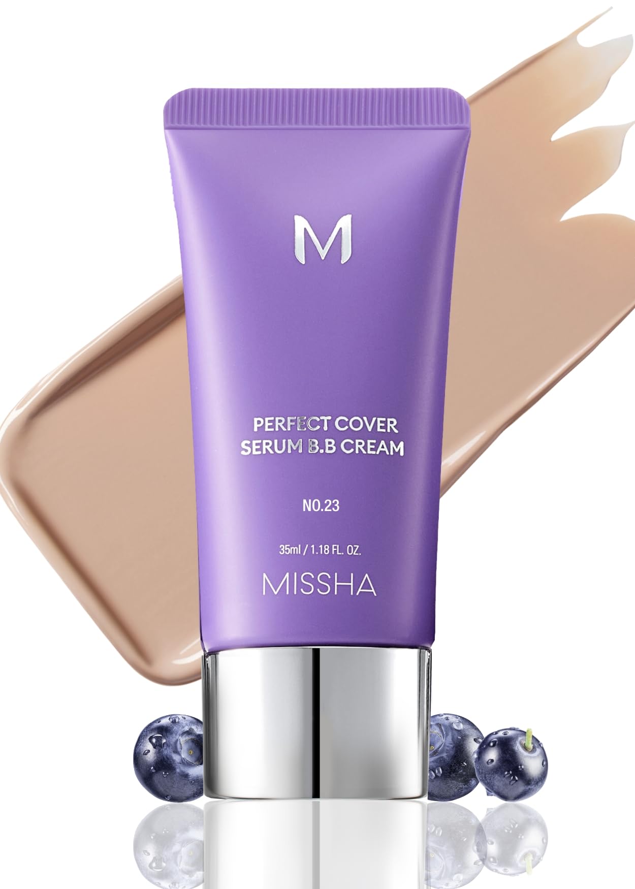 Photo 1 of MISSHA M PERFECT COVER SERUM BB CREAM No.23 Natural Beige-Light/Medium with Cool/Neutral Undertone, BB Cream by Cardi B Pick, Skin Tint, Tinted Moisturizer, Skin Care Foundation Makeup, 1.18 Fl oz