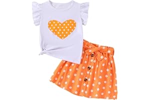 Ayzozuy Kid Girl Clothes Shorts Set 2 Piece Outfits Summer Casual Short Sleeve Top and Shorts Set for Girls 4-7