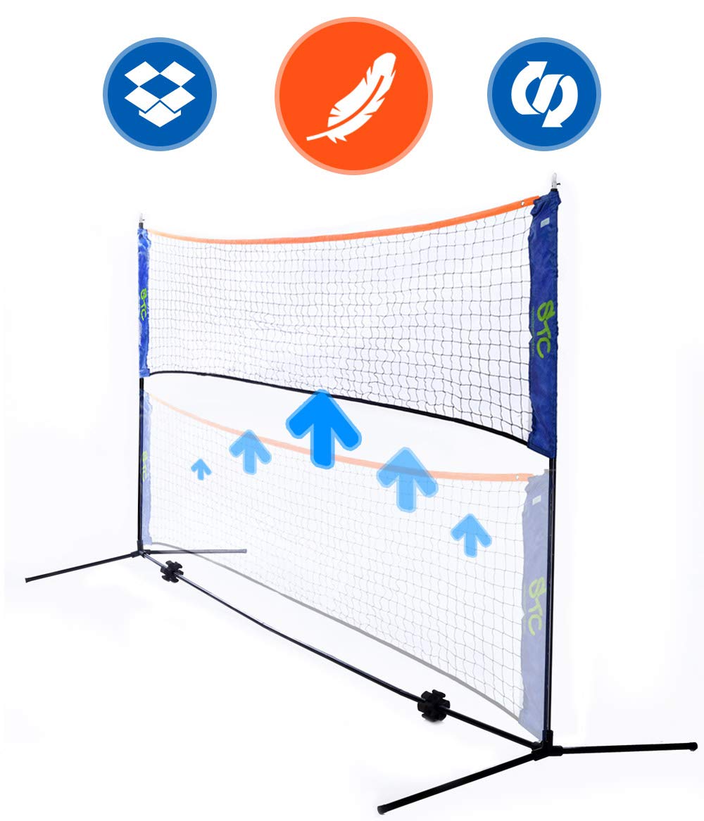 Street Tennis Club Portable Badminton Net Stand Light and Fast Set Up Perfect for Kids Volleyball Tennis Pickleball Soccer Tennis for Indoor or Outdoor Court Beach Driveway