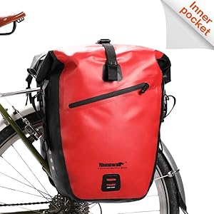 Rhinowalk Bike Bag Waterproof Bike Pannier Bag,(for Bicycle Cargo Rack Saddle Bag Shoulder Bag Laptop Pannier Rack Bicycle Bag Professional Cycling Accessories)