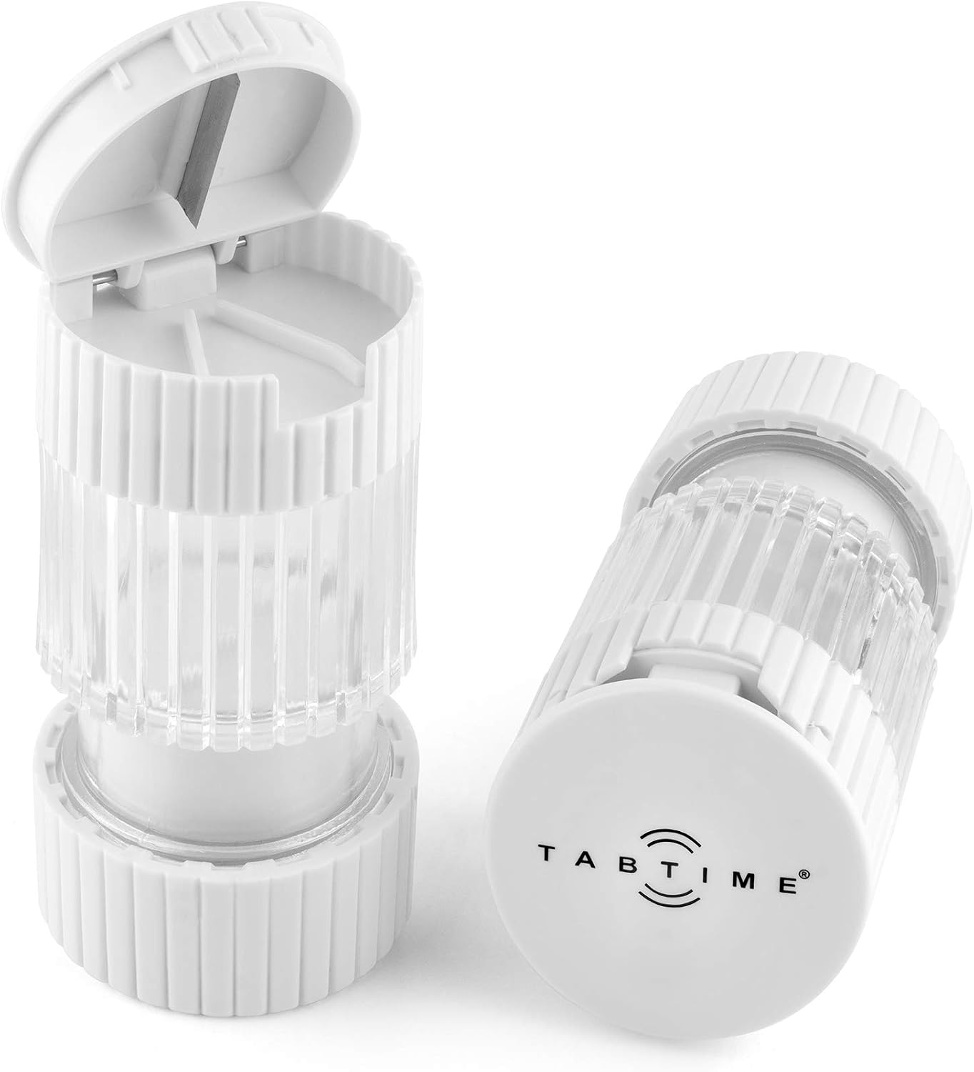 Tabtime 3 in 1 Pill Cutter & Pill Splitter, Compact, Portable Pill Crusher & Tablet Crusher with 2 Compartments, Splits