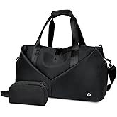 Ceneda 20" Gym Bag for Women with Wet Pocket & Shoe Compartment, Lightweight Duffel Waterproof Carry On Duffle for Travel, Yoga, Overnight (Black)