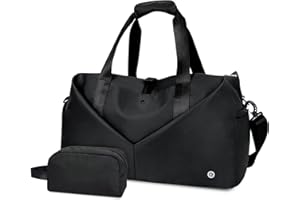 Ceneda 20" Gym Duffel Bag with Wet Pocket Shoes Compartment Portable Overnight Weekender Bag Travel Bag Yoga Bag for Women (B