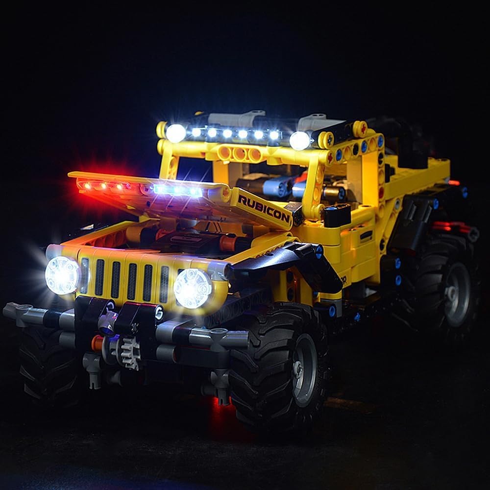 Kyglaring LED Lighting Kit Compatible with Lego Technic Jeep Wrangler 42122 Building Blocks, Lighting Accessories for Lego Technic 42122 Model Set (Not Model)