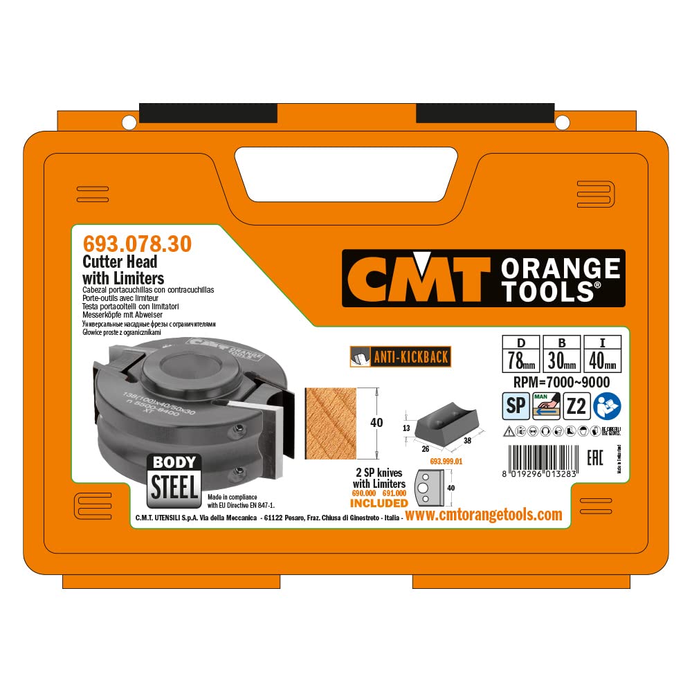 CMT Orange Tools 693.078.30 – Cutter Head with Limitors D=78X40X30 (Ste)