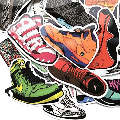 Mizzuco Vinyl Stickers Waterproof Fashion Shoes Stickers 41 Pieces for Teens Girls Laptop Bumper Helmet Ipad Car Luggage Water Bottle (QX28)